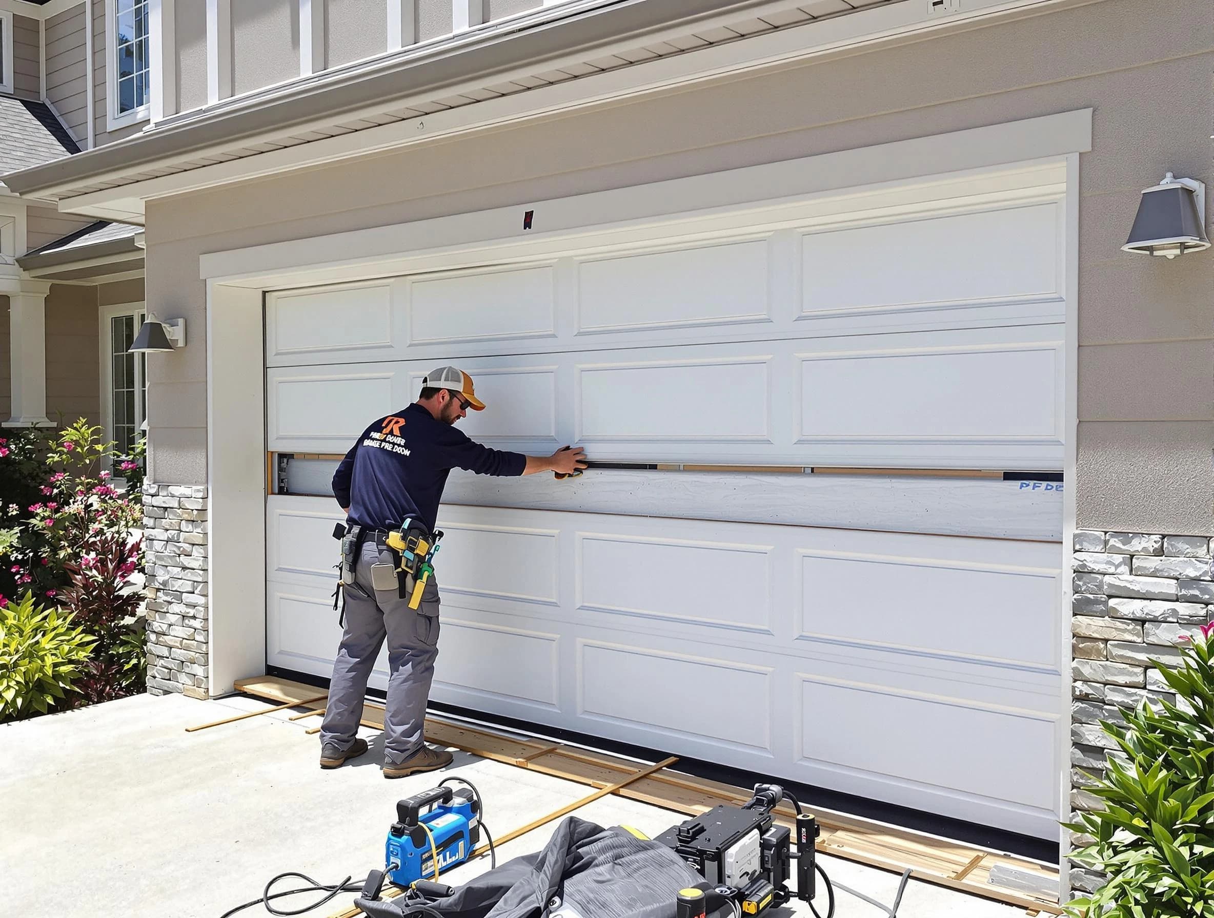 Fultondale Garage Door Repair team performing complete garage door replacement at Fultondale residence